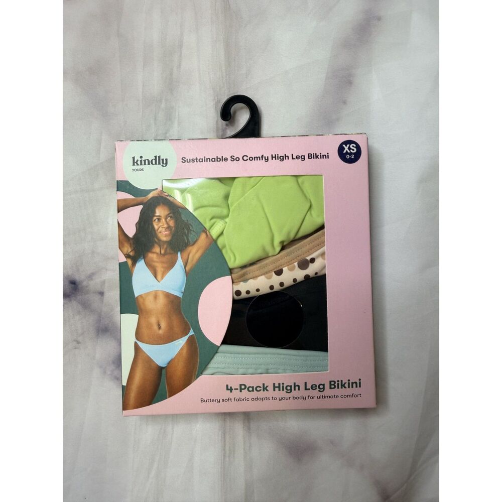 Kindly Yours Women’s So Comfy Micro High Leg Bikini Underwear, 4-Pack